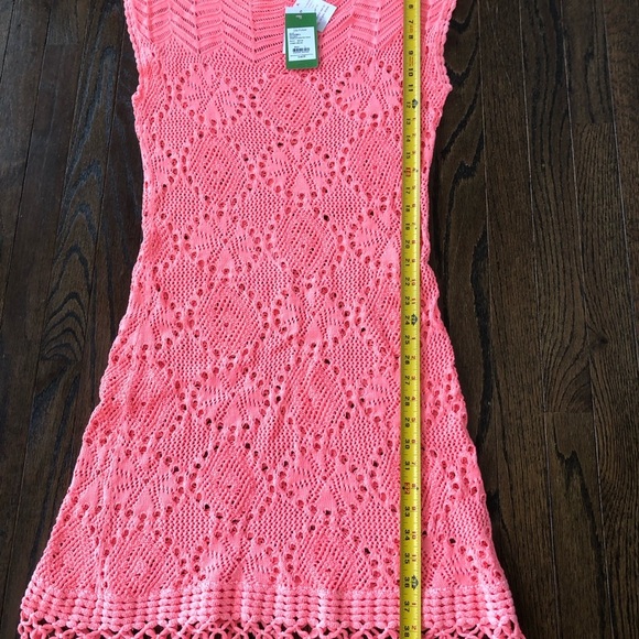 Lilly Pulitzer Women's L Adabelle Crocheted Sweater Dress in Yummy Melon - NWT! - Picture 7 of 9